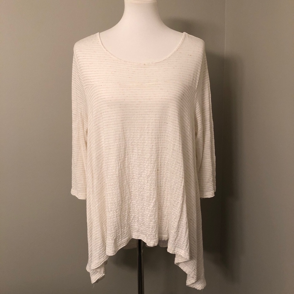 Anthropologie Postmark off white/oatmeal tunic top